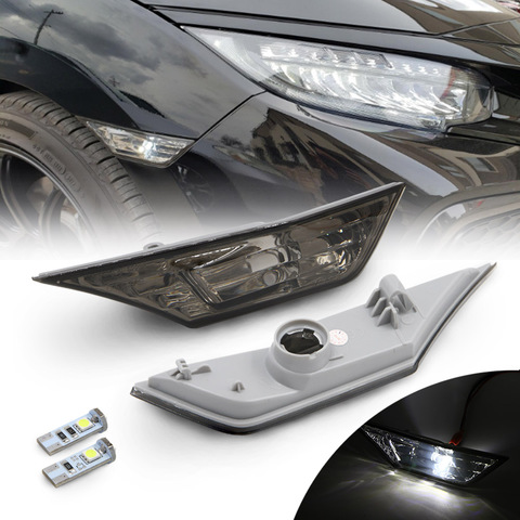 OEM luces LED delanteras de posición lateral lente ahumada para Honda Civic coupe hatchback con 2 uds. Bombillas T10 OEM # H02551127N ► Foto 1/1