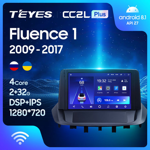 TEYES CC2L Plus para Renault Fluence 1 2009 - 2017 auto Radio Multimedia reproductor de Video GPS de navegación Android No 2din 2 din dvd ► Foto 1/6