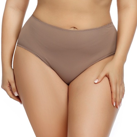 XL-6XL gran tamaño de las mujeres ropa interior Sexy de seda de hielo bragas de cintura alta para Plump de las mujeres de gran tamaño de talla grande sin señora suave Breifs ► Foto 1/6