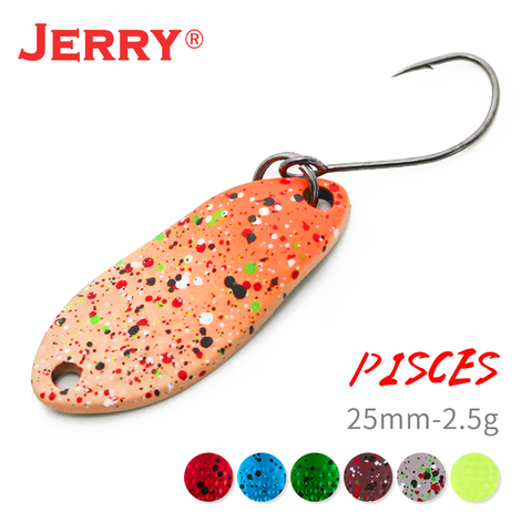 Jerry Piscis ultraligero cuchara de Metal de agua dulce atraer 1pc latón zona trucha cebos de recubrimiento UV de Pesca ► Foto 1/6