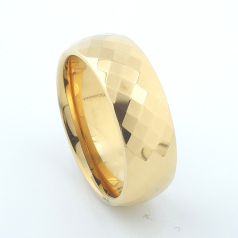 Anillo de boda de carburo de tungsteno para hombre y mujer, sortija, boda, boda, brillante, dorado, multifacetado, 3/6mm ► Foto 1/6