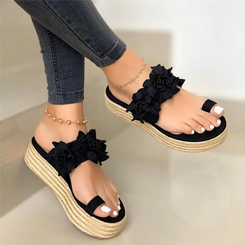 Gran oferta 2022, sandalias de mujer, sandalias con plataforma, sandalias con flores, chancletas de playa, sandalias de mujer, sandalias sexis de tacón alto de verano ► Foto 1/6