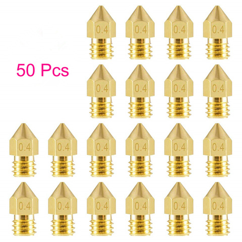 50 Uds 3D boquillas para impresoras MK8 extrusora boquillas 0,2mm 0,3mm 0,4mm 0,5mm 0,6mm 0,8mm 1,0mm para Makerbot Creality CR10 Ender 3 5 ► Foto 1/6
