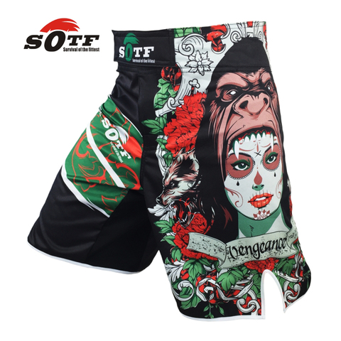 SOTF-pantalones cortos de boxeo mma, shorts para kick thai, kick pretorian, para crossfit, mma, kick boxing ► Foto 1/6