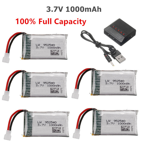 Batería Lipo 3,7 V 1000mAh 25c + cargador 5 en 1 para Syma X5 X5C X5SC X5SW TK M68 CX-30 K60 905 V931 RC Quadcopter 3,7 V 800mAh lipo ► Foto 1/6