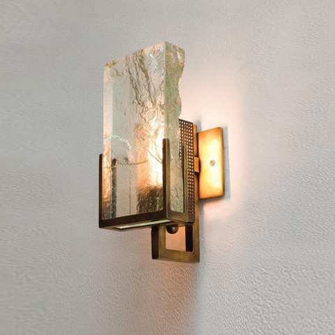 Lámpara de pared de cristal de hielo de Arte de lujo nórdico, luz minimalista para comedor, villa, cabecera, dormitorio, aplique de pared led ► Foto 1/5