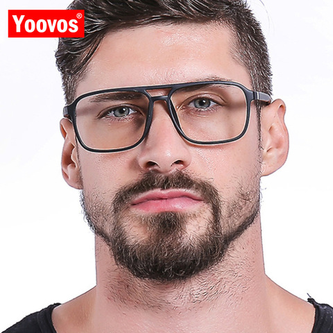 Yoovos-Montura de gafas de lujo para hombre y mujer, anteojos cuadrados Retro, Okulary Vintage, transparentes, luz azul ► Foto 1/6