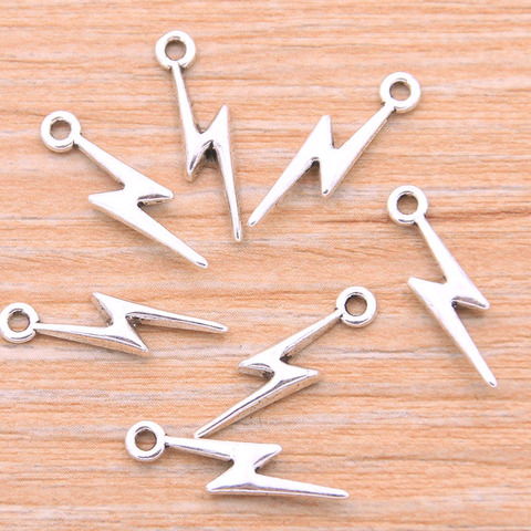 MINI dijes de relámpago de 60 uds., 5x20mm, colgante de aleación de Metal Natural, para joyería DIY, pulsera, collar, marcado ► Foto 1/4