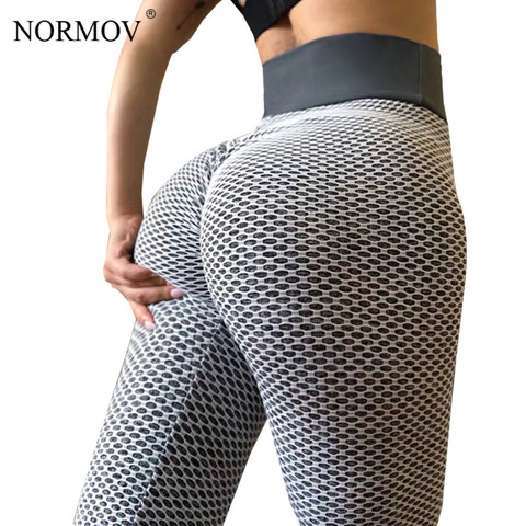 NORMOV-Mallas deportivas push up para mujer, leggings femeninos, activadores, de cintura alta, de lunares ► Foto 1/6