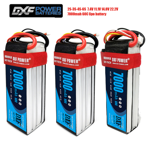 Batería lipo de grafeno DXF, 3S, 4S, 6S, 11,1 V, 14,8 V, 22,2 V, 7000mah, 60C, 120C, para coche, barco, helicóptero, 2 uds. ► Foto 1/6