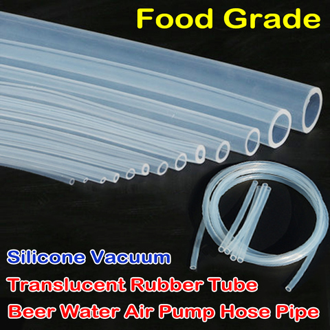 Tubo de silicona translúcido de grado alimenticio, diámetro de Gel transparente, Flexible, 1 metro 1 2 3 4 5 6 7 8 Mm cerveza leche de manguera de goma tubo de 1 M caliente ► Foto 1/4