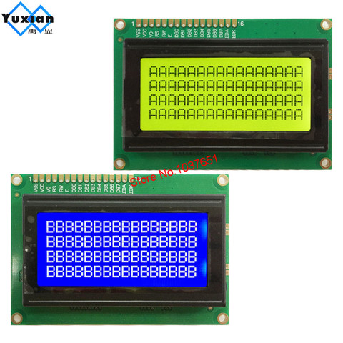 Módulo lcd 1604 1604A 16x4, panel de visualización de caracteres, amarillo, verde, STN, azul, b1604A, HD44780, SPLC780D1, nueva marca ► Foto 1/1