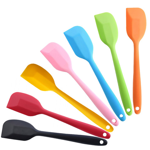 Espátula de silicona para hornear de varios colores, resistente al calor, utensilios de cocina antiadherentes, espátula suave no deformable para hornear ► Foto 1/6