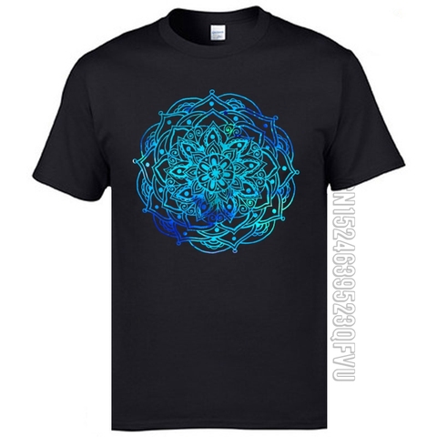 Camisetas clásicas de diseño de Mandala para hombre, camisetas de manga corta informales ajustadas de alta calidad, camisetas con estampado de flores de Buda OM ► Foto 1/1