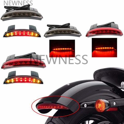 Bicicleta luz de señal de giro para motocicleta para Borde de guardabarros trasero LED luz trasera de freno de la motocicleta para Harley Touring Sportster XL 883 de 1200 café ► Foto 1/6