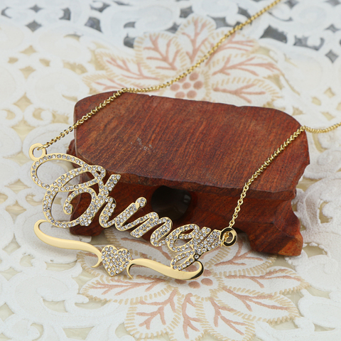 DOREMI-collares de nombre personalizados para mujer, colgante con letras, cadena personalizada, joyería, oro personalizado ► Foto 1/5