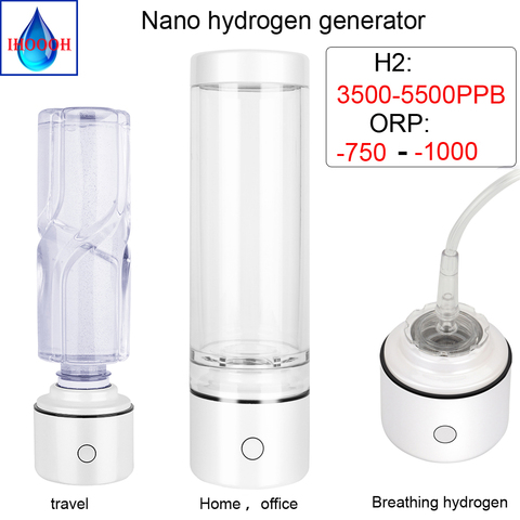 Ihooh-minirespirador multifuncional de electrólisis alcalina, botella de agua rica en nanohidrógeno/taza H2, generador SPE, ionizador ► Foto 1/6