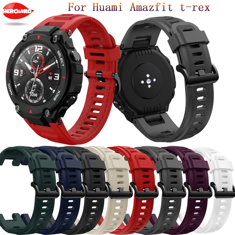 Correa de silicona blanda para reloj Huami Amazfit T-REX, repuesto de Correa de reloj deportivo Xiaomi Huami Amazfit T rex ► Foto 1/6