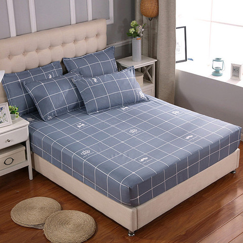 Funda de colchón de cuadros para cama, sábana ajustada acolchada para cama individual doble XF861-6 (soporte de envío directo) ► Foto 1/6