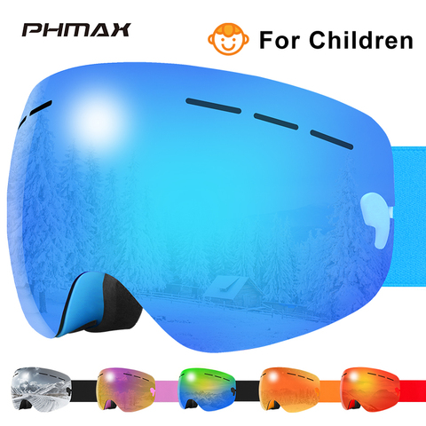 PHMAX-Gafas de esquí para niños, gafas de nieve para invierno, protección UV de doble capa, para niños, niñas, patinaje, esquí, gafas ► Foto 1/6