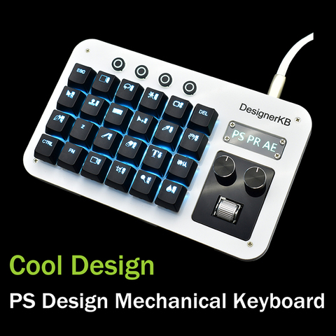 Teclado Macro personalizado programable, retroiluminación azul, perilla de teclado mecánico PS, teclado de diseñador, portátil, PC, MAC WIN7 8 10 ► Foto 1/2