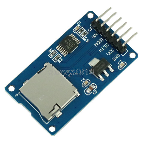 Placa de almacenamiento Micro SD, adaptador de tarjeta SD TF, módulo de expansión de escudo de memoria, interfaz SPI para microcontrolador Arduino AVR ► Foto 1/4