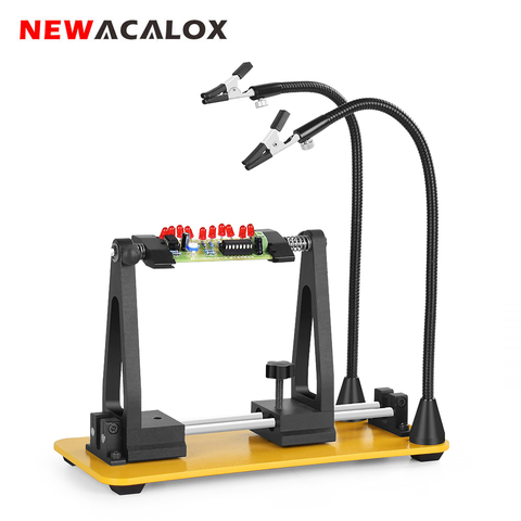 NEWACALOX-Clips de fijación para soldadura PCB, 2 piezas, brazo Flexible magnético, soldadura de tres manos, herramienta de mano, estación de soldadura ► Foto 1/6