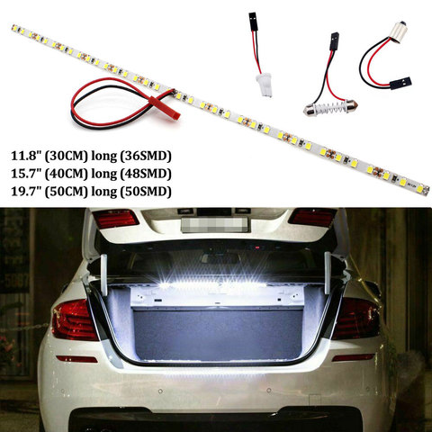 Tira de luces LED superbrillante para maletero de coche, iluminación blanca o Interior, T10, W5W, 3000K, 4000K, 6000K, bricolaje ► Foto 1/6