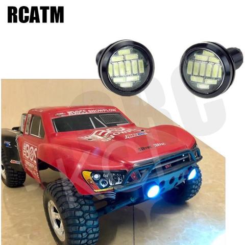 1 par de faro LED de foco para 1/10 coche trepador de control remoto RC corto-por supuesto Traxxas Slash REVO E-REVO X-MAXX 1/8 1/5 coche RC ► Foto 1/6