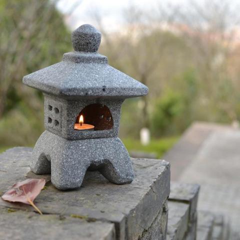 Adorno de jardín Pagoda jardín escultura farol artesanía sostenedor de vela de Patio ► Foto 1/6