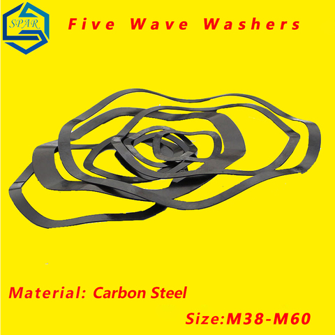 Arandela de cinco ondas Crest, arandela de lavadora de ondas de resorte, arandelas en espiral de acero al carbono, ennegrecimiento M38/M40/M50/M60 ► Foto 1/1