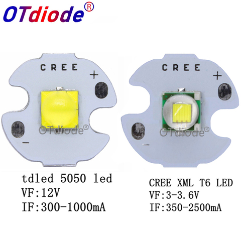 LED U2 CREE XML XM-L T6, diodo emisor de alta potencia UV, blanco frío, blanco cálido, azul, 14mm, 16mm, 20mm, 25mm, PCB para bricolaje, 10W, 1 Uds. ► Foto 1/6