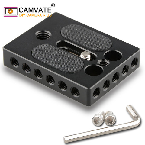 CAMVATE-placa base Universal para cámara Canon 60D/70D/50D/40D/5DS/5DSR/Nikon D610/DF/ Sony A99, con rosca de 1/4 