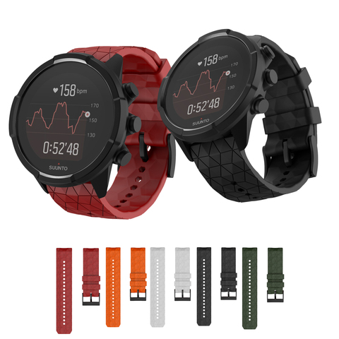 Correa de silicona suave para SUUNTO 9 Baro, repuesto de pulsera de silicona de 24mm de ancho para SUUNTO Spartan/9 Baro, correa de cobre ► Foto 1/6