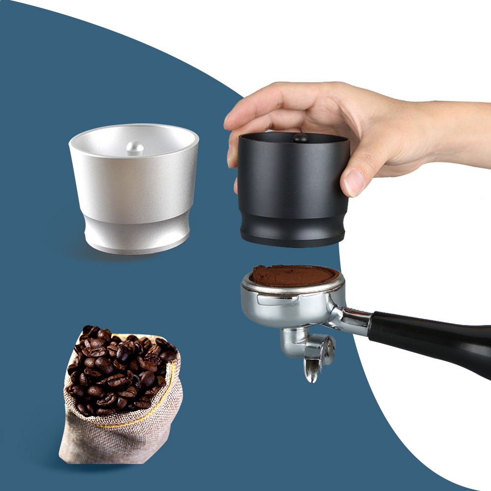 negro DriSubt Anillos de dosificación Prensa Taza de dosificación de café Accesorios de café Binaural Aleación de aluminio Café Recogedor de polvo Accesorios Espresso 
