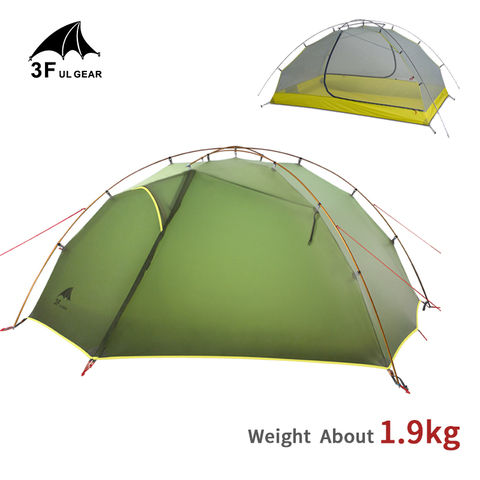 Tienda de campaña 3F UL GEAR para 2 personas, carpa de viaje ultraligera de silicona 15D, resistente al viento y a la lluvia, para senderismo al aire libre con estera gratis ► Foto 1/6