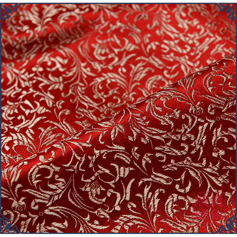 Tela jacquard de seda estilo floral Damasco brocada de satén, tela para disfraces, muebles, cortina, material de ropa, 75x50cm ► Foto 1/3