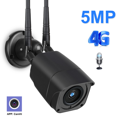 Cámara de seguridad IP para exteriores, videocámara de 5MP, 1080P, HD, 3G, 4G, CCTV, con tarjeta SIM, GSM, Audio bidireccional, cámara de seguridad inalámbrica de 2MP, CamHi de Metal ► Foto 1/6