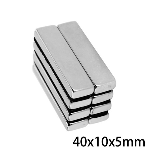 Imanes de neodimio N35 de 40x10x5mm, imanes de neodimio Rectangular grande de 40x10x5mm, imán de tierra rara de 2 a 50 Uds. ► Foto 1/6