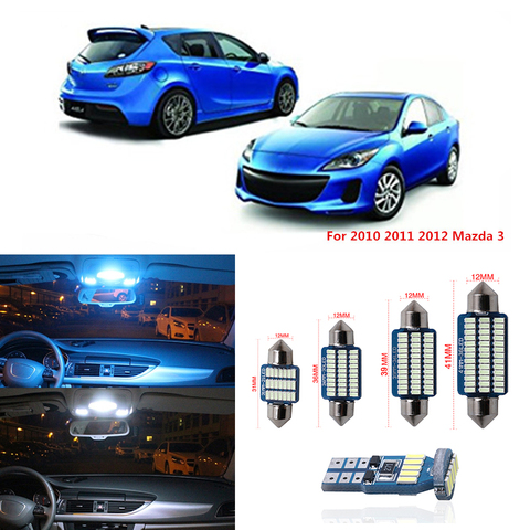 9 Uds Canbus T10 bombillas de luz LED para coche Interior Kit para 2010 de 2011 de 2012 Mazda 3 sedán o Hatchback mapa cúpula lámpara de placa de matrícula 12V 12V ► Foto 1/6