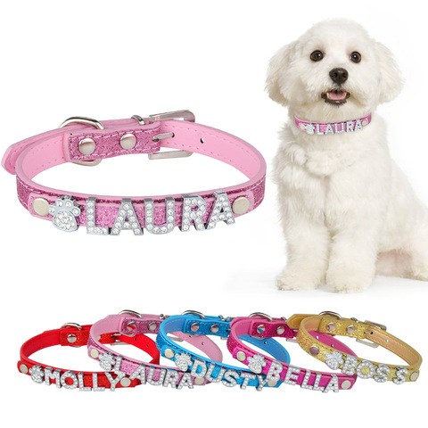 Collar de nailon ajustable con etiqueta personalizada para perro y gato, collares para perrito, medianos y grandes, identificación, grabado gratis, nombre personalizado ► Foto 1/6