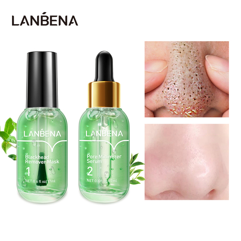 LANBENA-suero eliminador de espinillas, mascarilla Facial para el cuidado de la piel, tratamiento de poros retráctil, esencia para los poros ► Foto 1/6