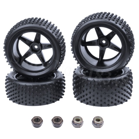 4 piezas RC 1/10 Buggy ruedas y neumáticos 12mm Hex para RC Off Road coche HSP HPI neumático ► Foto 1/6