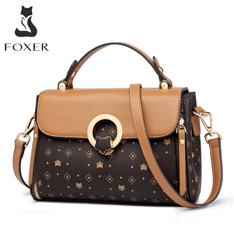 FOXER bolso de las mujeres de cuero de PVC Vintage firma bolsas de moda Retro mujer bolso Casual de viaje de las señoras de hombro bolsa cruzada cuerpo ► Foto 1/6