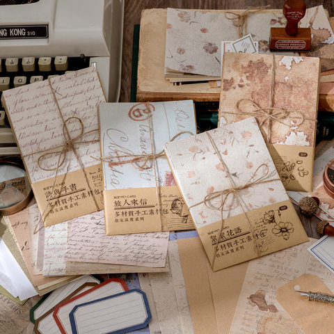 Journamm-30 Uds. De letras de papel Vintage con flores, Material para papelería Deco, tarjetas de Scrapbooking, diarios, materiales Retro de papel ► Foto 1/6