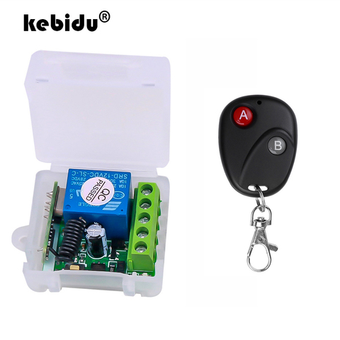 Kebidu-transmisor de controles remotos RF, 433 Mhz, interruptor de Control remoto inalámbrico, cc de 12V, 1 canal, módulo receptor por relé ► Foto 1/6