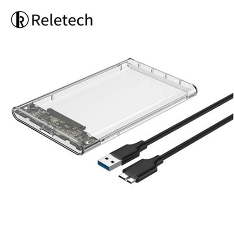 Reletech Funda de disco duro SATA USB 3,1 carcasa de disco duro externo carcasa con Cable para 2,5 SSD SATA interfaz 5Gbps hd externo ► Foto 1/6