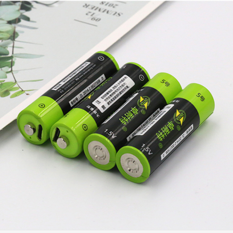 4 unids/lote ZNTER 1,5 V 1700mAh AA batería recargable USB batería de polímero de litio recargable carga rápida a través de cable Micro USB ► Foto 1/4