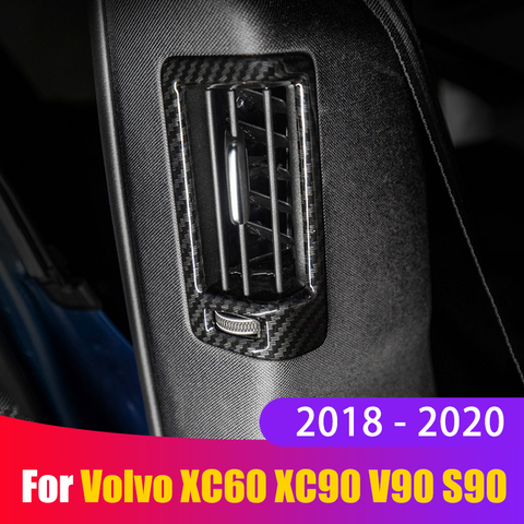 Para Volvo XC60 XC90 S90 V90 2022 de 2022, 2022 ABS coche interior centro de la parte trasera Pilar de aire en el lado de cubierta de salida de ventilación Trim pegatinas Accesorios ► Foto 1/6