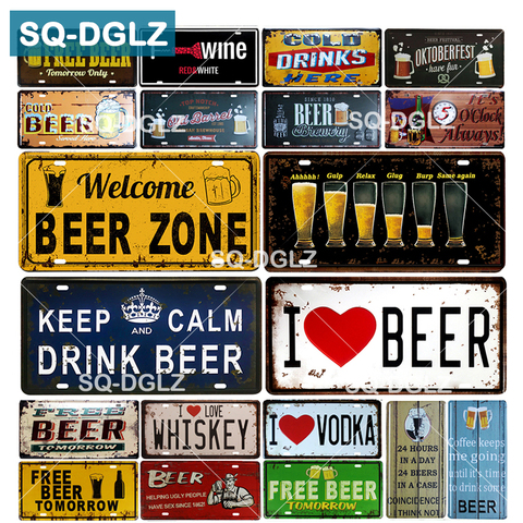 [SQ-DGLZ] cerveza caliente placa de licencia tienda decoración de paredes para Bar estaño signo de Metal Vintage signo Casa Decor pintura placas de arte cartel ► Foto 1/6